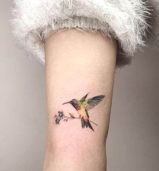 Hummingbird Tattoo ideas with Flowers