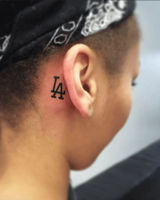 Initial Tattoo Ideas on Behind the Ear 