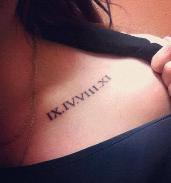 Roman Numeral Birthday Tattoo