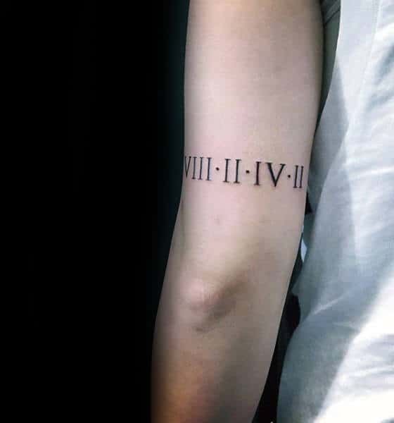 roman numerals arm tattoo  Elbow tattoos Discreet tattoos Roman numeral  tattoo arm