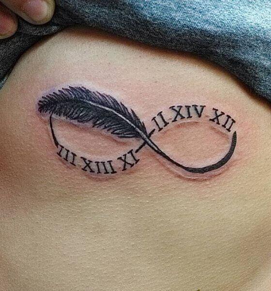 Beautiful Roman Numerals Infinity Tattoo 