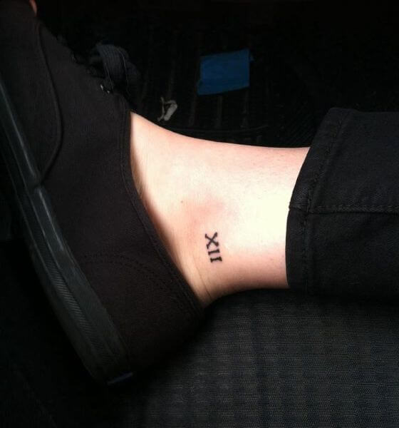 Roman Numerals Tattoo ideas on ankle 