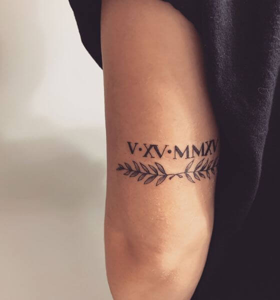 Roman Numerals Tattoo Design on arm 