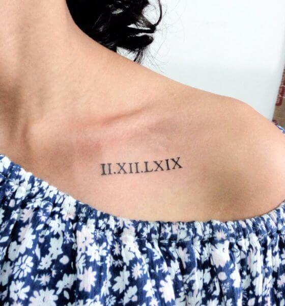 Roman Numerals Tattoo ideas on chest 