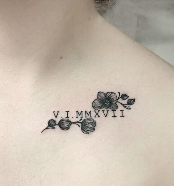 Best Roman Numerals Tattoo on Shoulder 