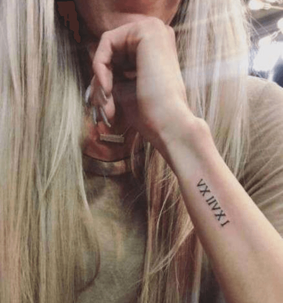 Roman Numerals Tattoo on wrist 