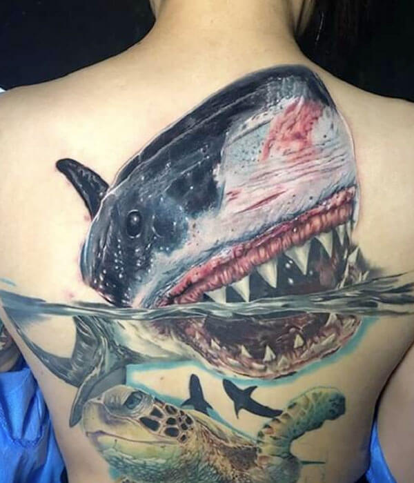 Full Back Shark Tattoo