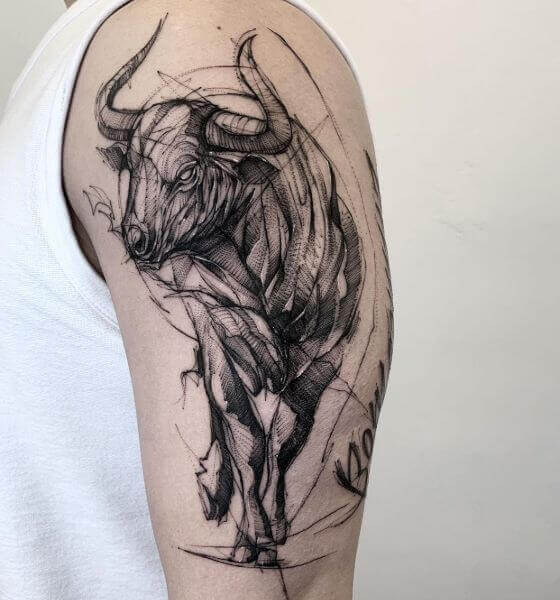 Bull Skull Tattoo Design