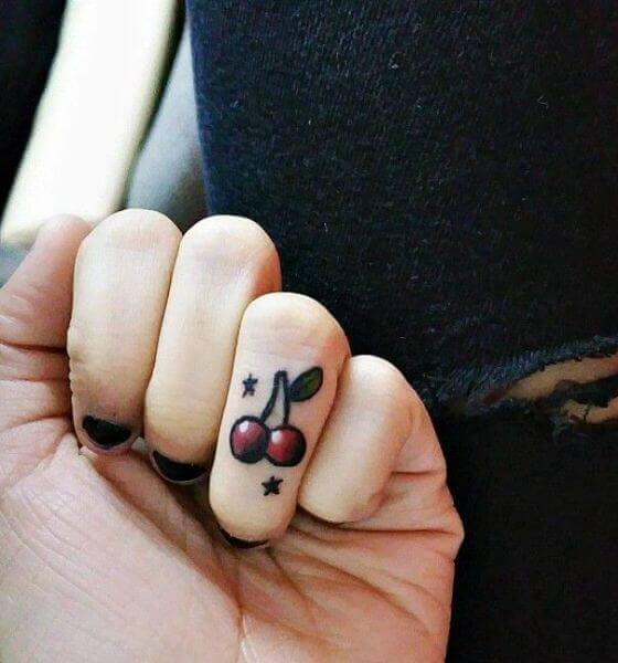 Cherry Finger Tattoo Ideas for Women
