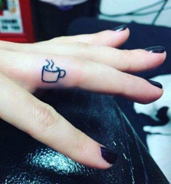 Coffee Mug Finger Tattoo