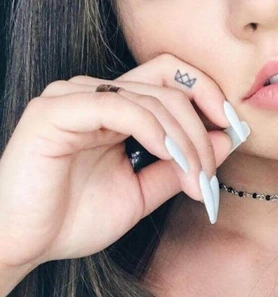 Crown Finger Tattoo