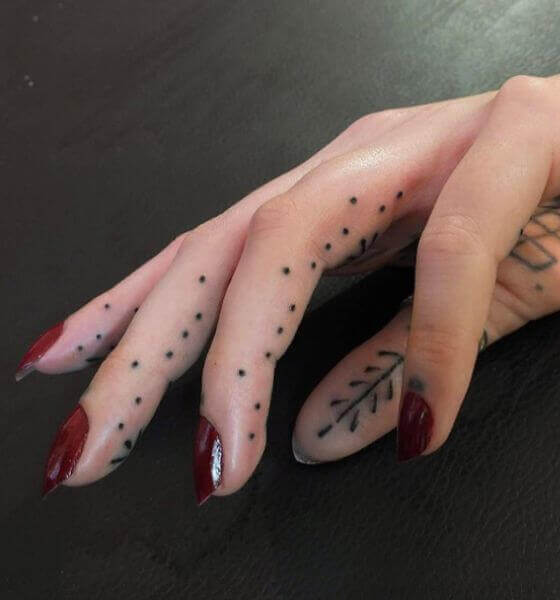 Dot Work Finger Tattoo Ideas for Women