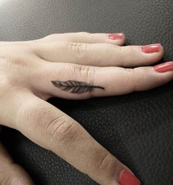 Feather Finger Tattoo