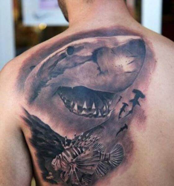 Full Back Shark Tattoo