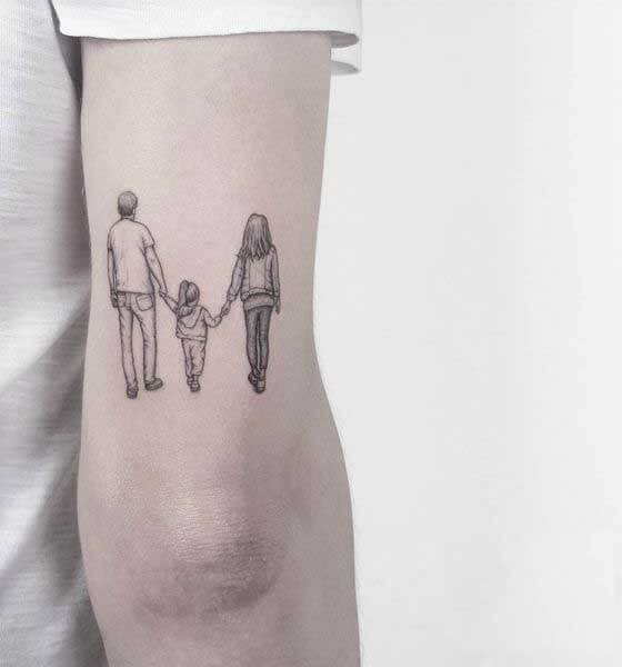 Minimalistic Family Portrait Tattoo Ideas