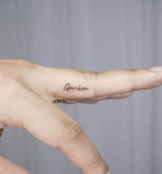 Name Initials Finger Tattoo