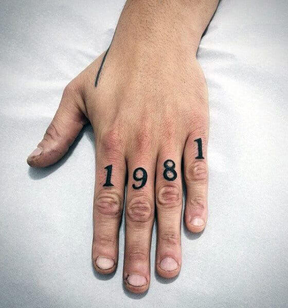 Numeral Finger Tattoo