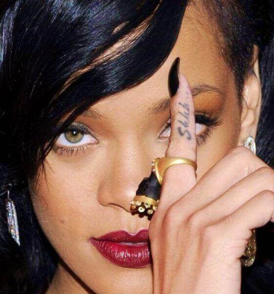 Rihanna’s Shhh tattoo on her finger