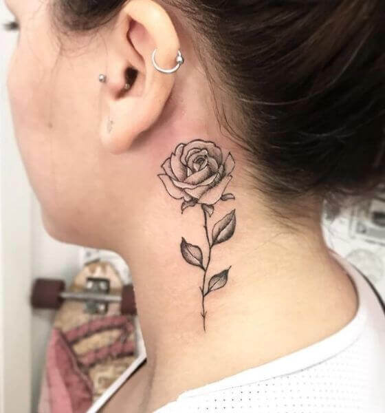 Rose Neck Tattoos  Best Tattoo Ideas Gallery