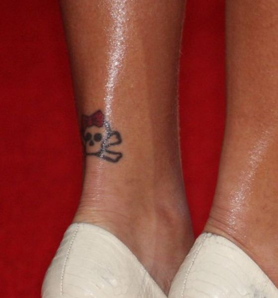 Skull and crossbones on her ankle - Rihanna's tattoo