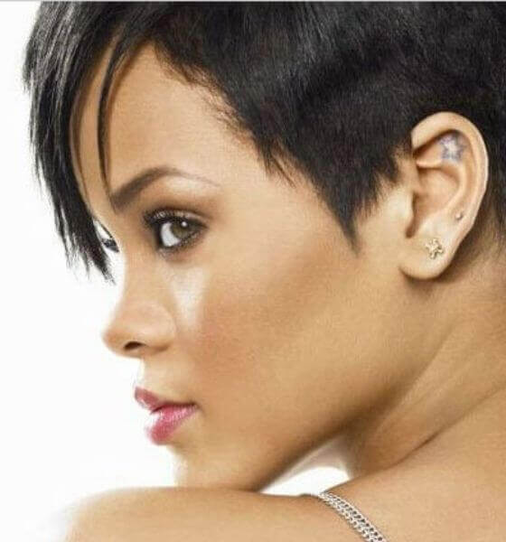 Star inside her ear | Rihanna tattoo