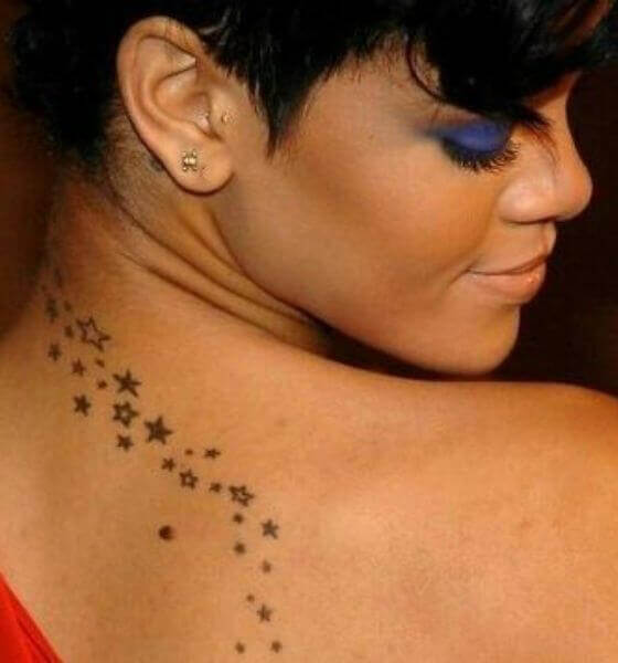 Stars down her back | Rihanna's tattoo