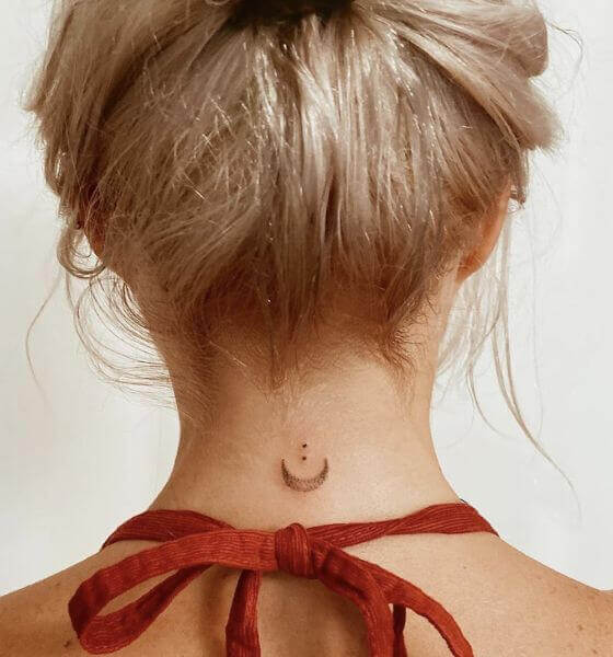 Symbol neck tattoo