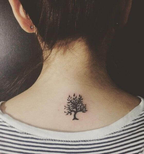 Tree neck tattoo design