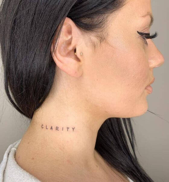 Word neck tattoo