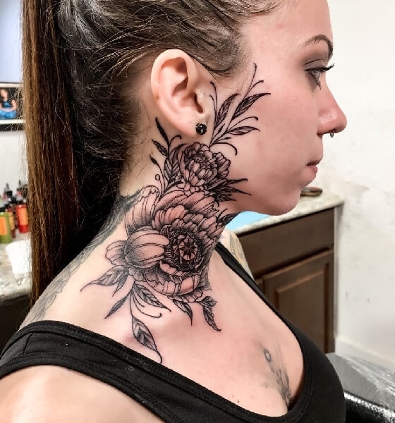 feminine neck tattoos