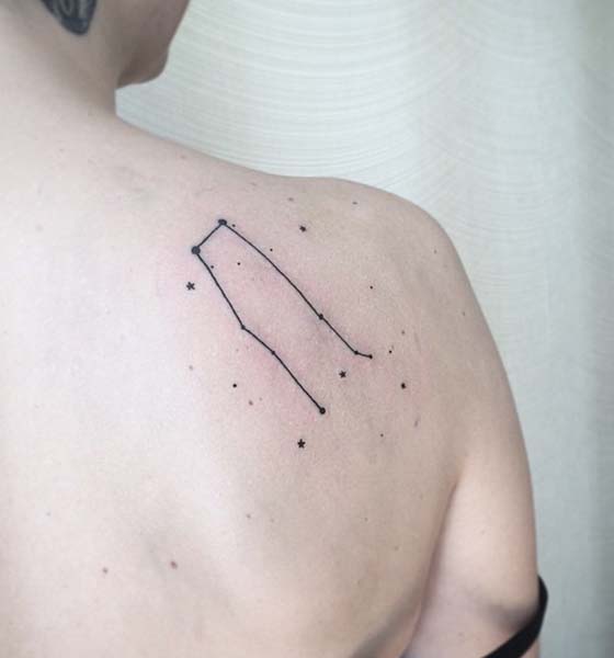 Astrology tattoo design on the back
