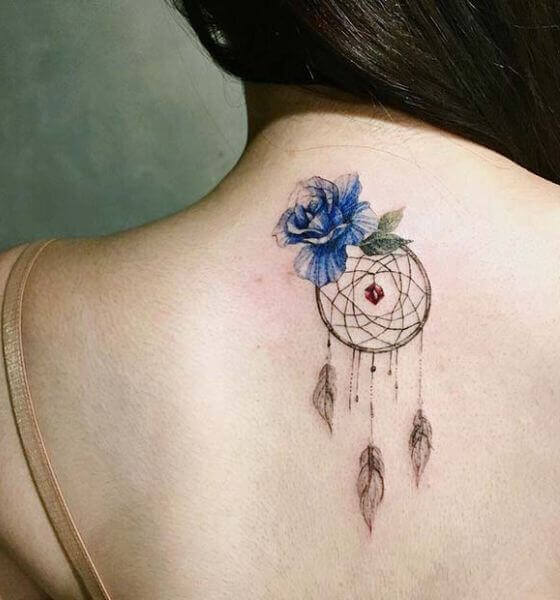 Attractive Blue rose tattoo design