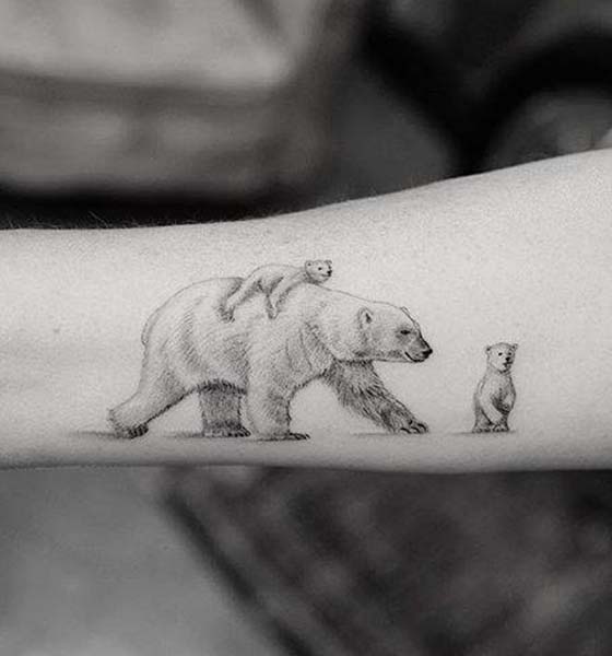 Bear with Cub Tattoo