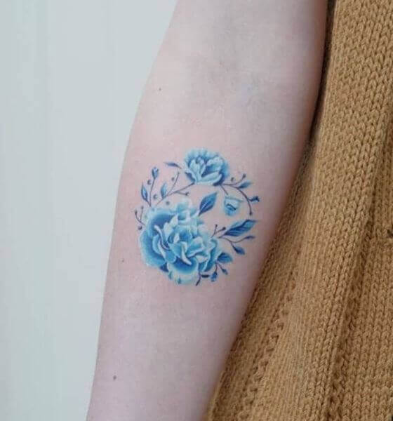 Beautiful Blue rose tattoo design