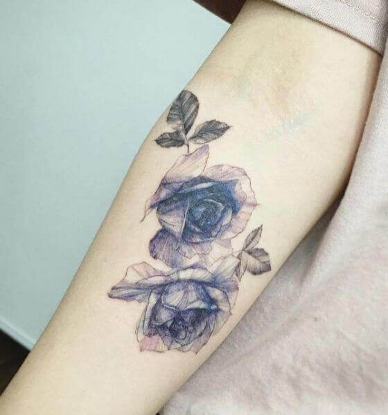 Blue rose tattoo ideas