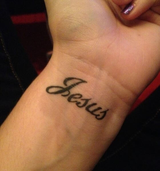 Christian Word Tattoo on Wrist