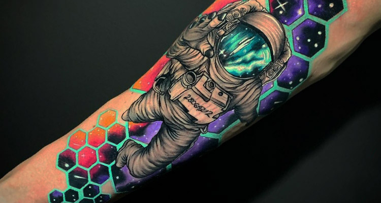 Colorful Space Tattoo Designs