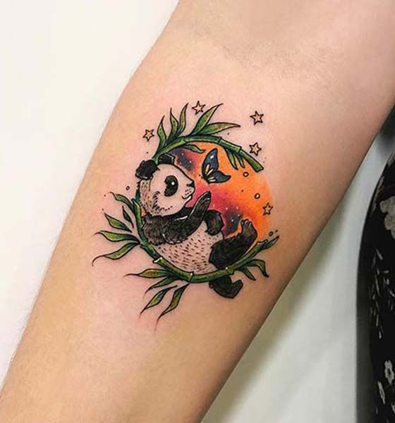 Cool Panda Tattoo Design