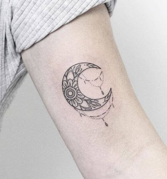 Beautiful Crescent Moon Tattoo Designs