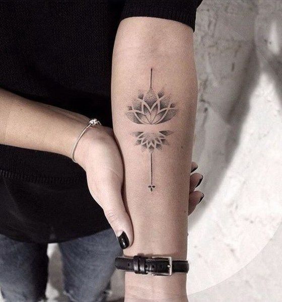 Dotted Lotus Flower Tattoo