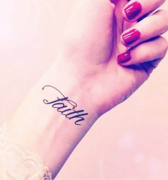 Faith tattoo on wrist