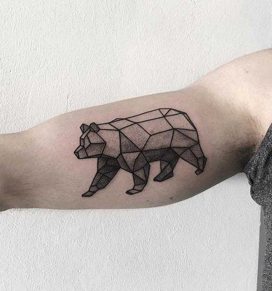 Geometric Bear Tattoo Idea