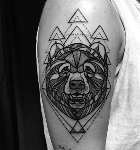 Geometric Bear Tattoo Design