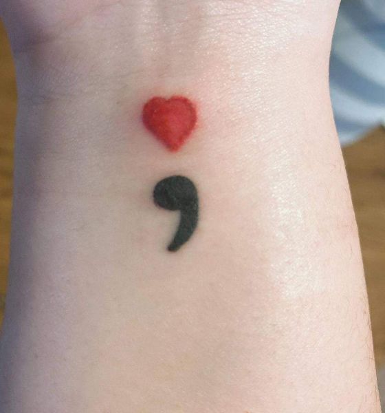 Heart Semicolon Tattoo