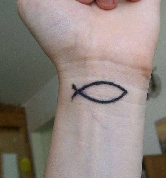Jesus Fish Christian Tattoo Designs on Wrist