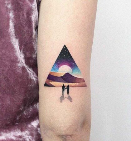 35 Colorful Space Tattoo Ideas | Universe Tattoo Designs 2024