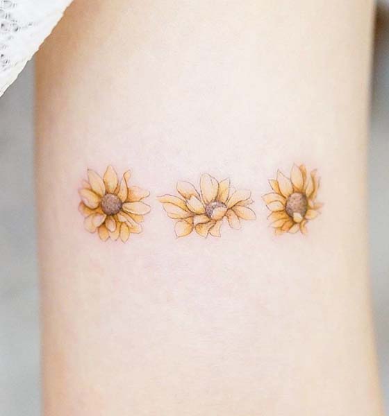 minimalist sunflower tattoo 36  KickAss Things