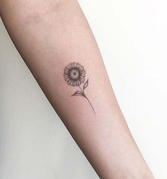 Minimalist Sunflower Tattoo