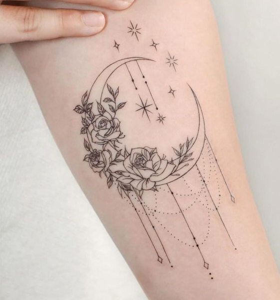 Moon Dream Catcher Tattoo