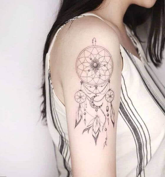 Moon Dream Catcher Tattoo